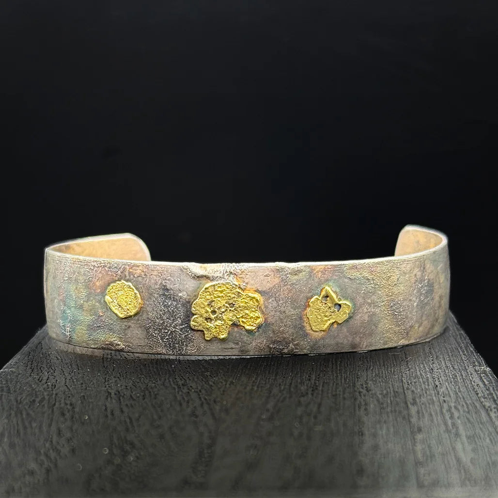 Reticulated Iridescent Sterling Silver Bracelet