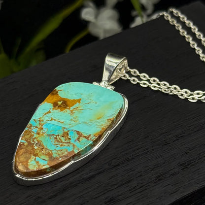 No. 8 Turquoise Intarsia Pendant