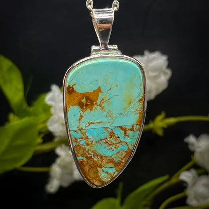 No. 8 Turquoise Intarsia Pendant