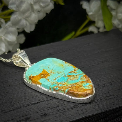 No. 8 Turquoise Intarsia Pendant