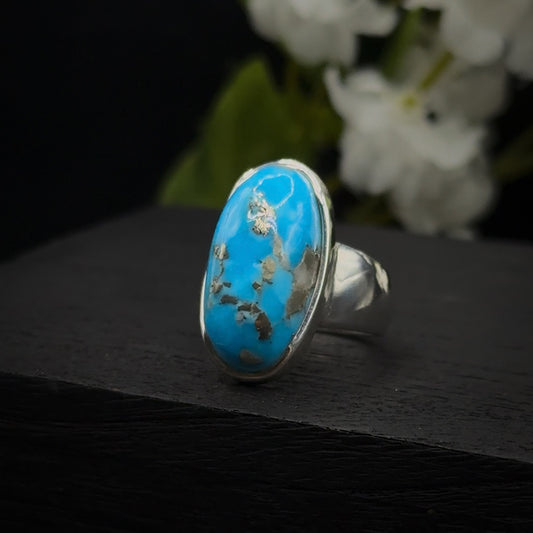 Ithaca Peak Turquoise with Pyrite Ring