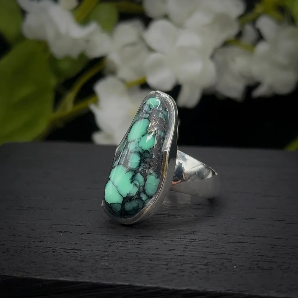 Ithaca Peak Turquoise with Pyrite Ring