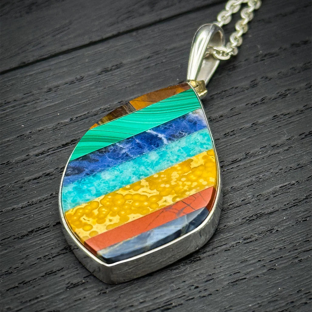 Intarsia Rainbow Pendant