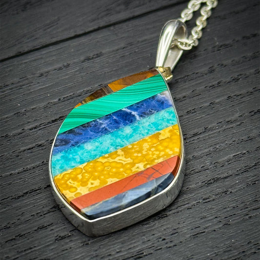 Intarsia Rainbow Pendant
