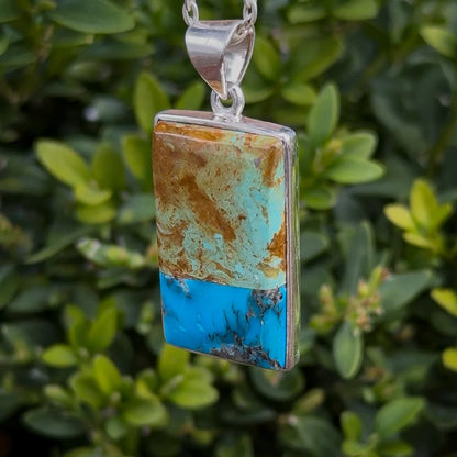 Turquoise Intarsia Pendant