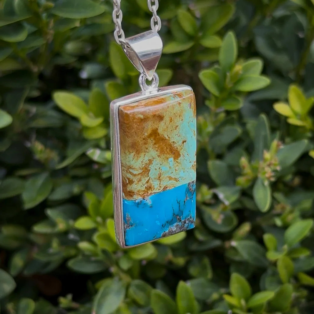 Turquoise Intarsia Pendant