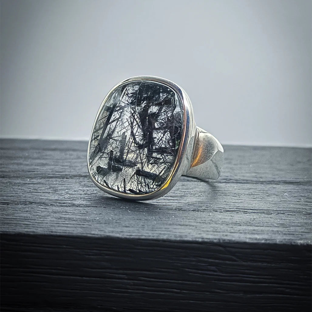 Tourmalinated Quartz Ring