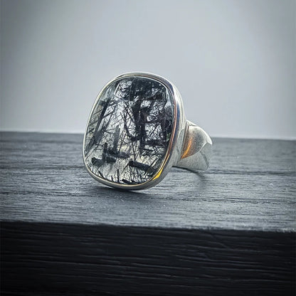 Tourmalinated Quartz Ring