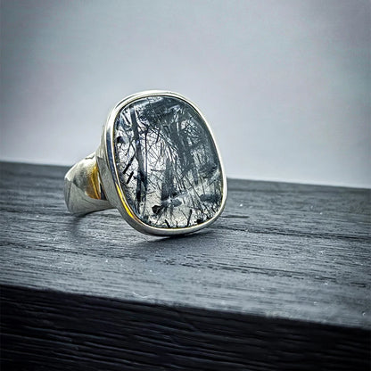 Tourmalinated Quartz Ring